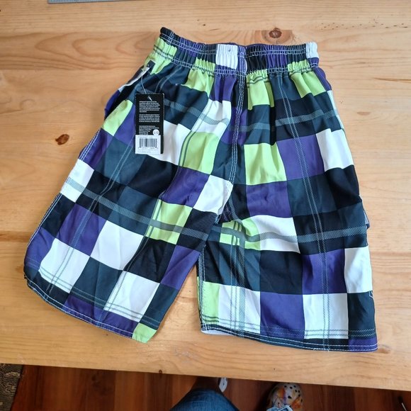 NEW! Rip zone Men’s Swim Trunks Purple/ Lime/ Black Checkered (3599 - Picture 6 of 9